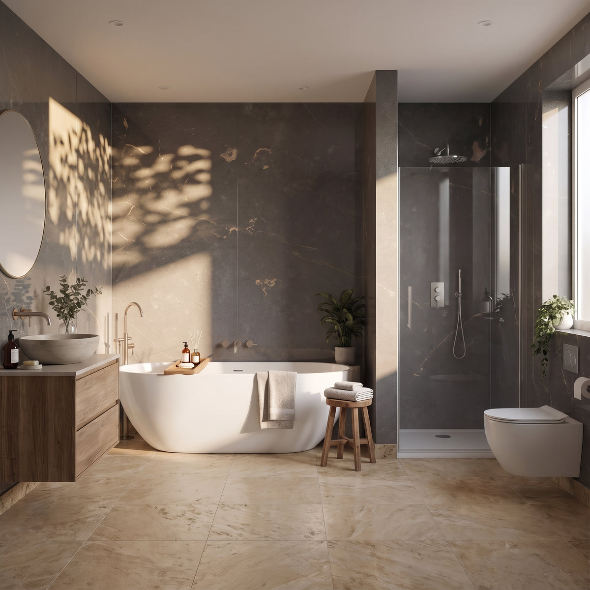 Hydraset Ferro Graphite Gloss 1200 x 2400 Square Edge Wall Panel