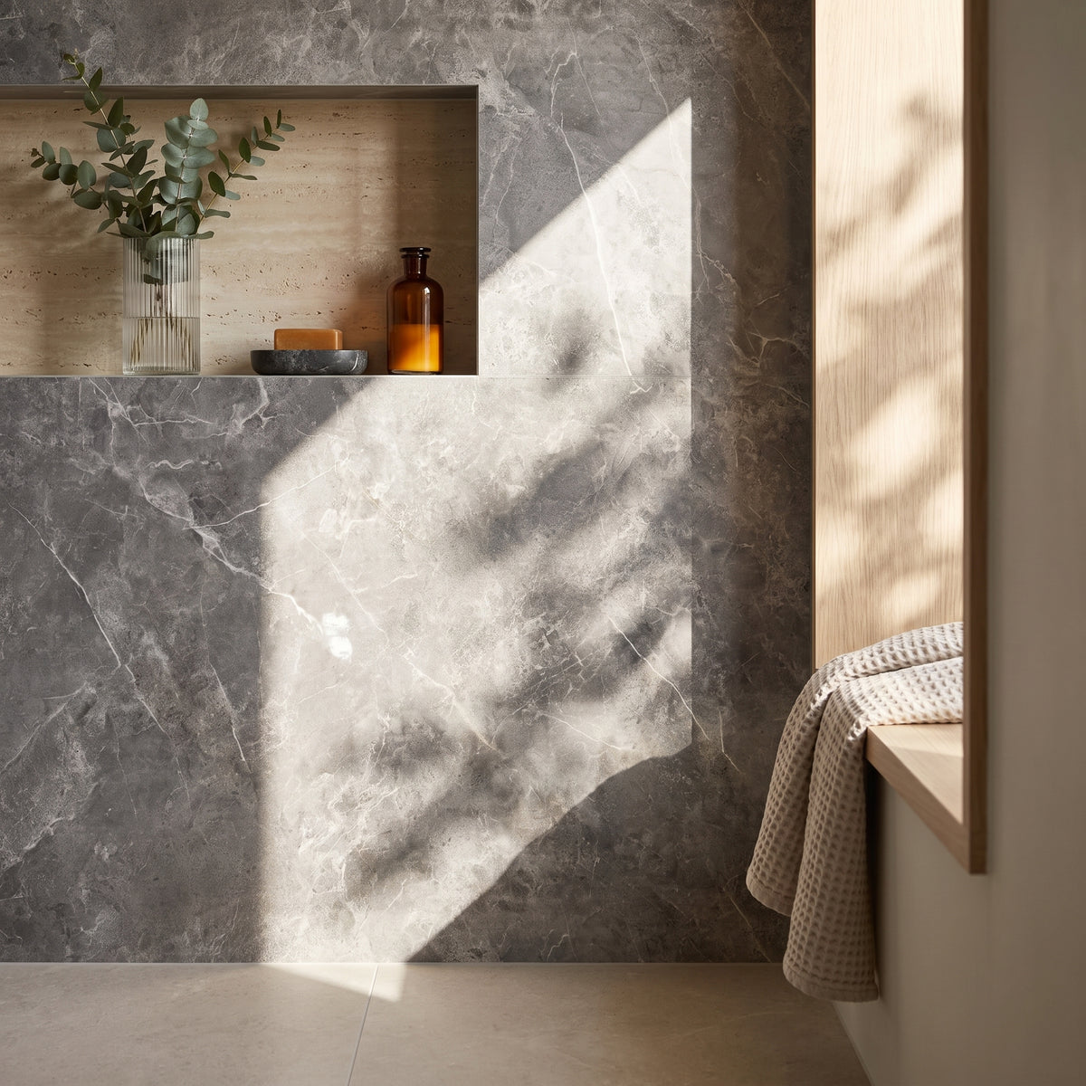 Hydraset Grey Bonito Matt 1200 x 2400 Square Edge Wall Panel