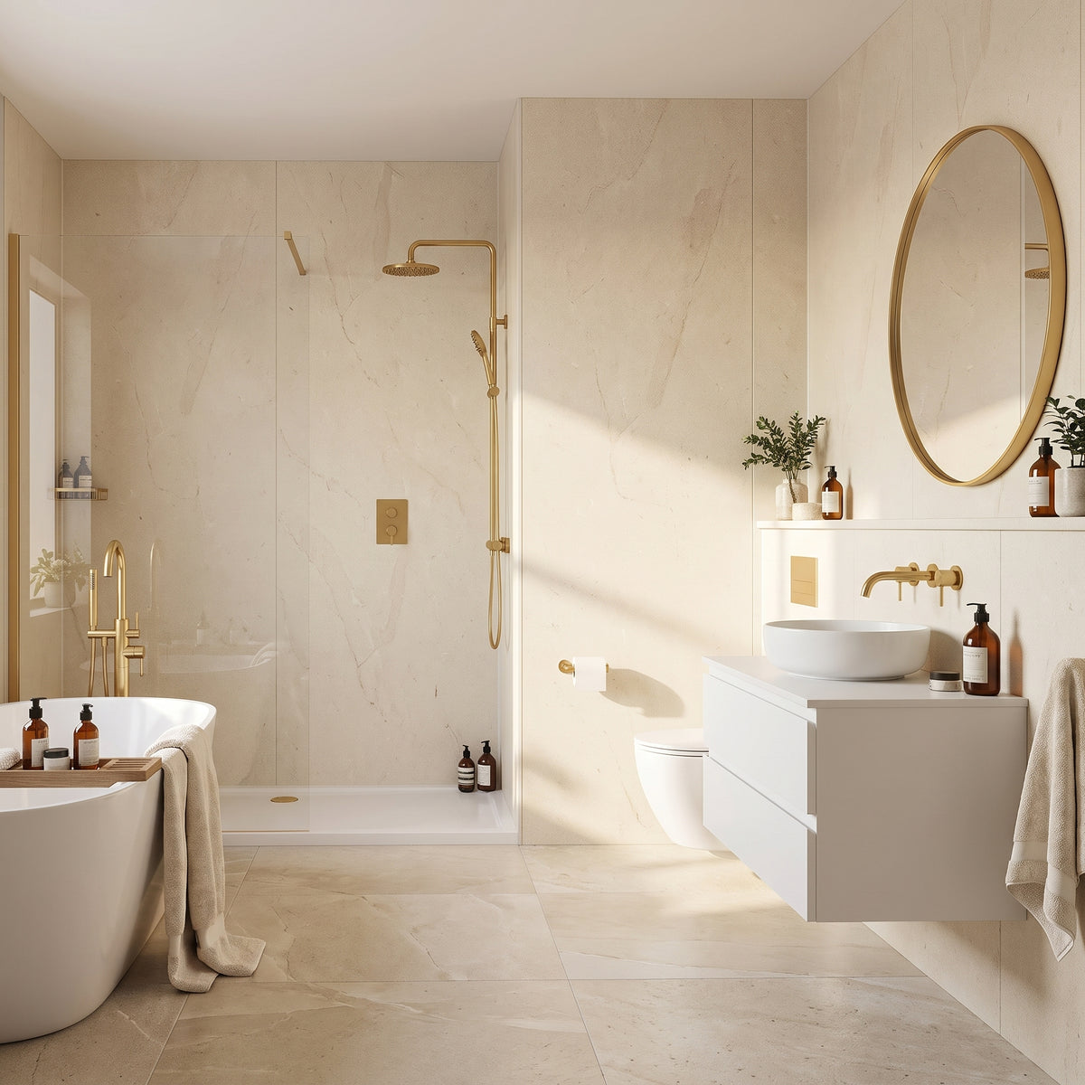 Hydraset Marfil Cream Textured 1200 x 2400 Square Edge Wall Panel