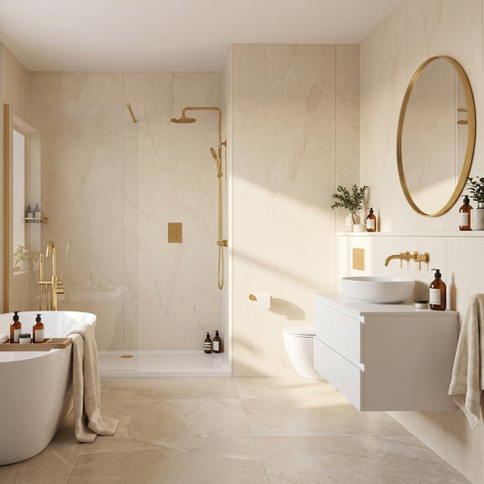 Hydraset Marfil Cream Textured 1200 x 2400 Square Edge Wall Panel