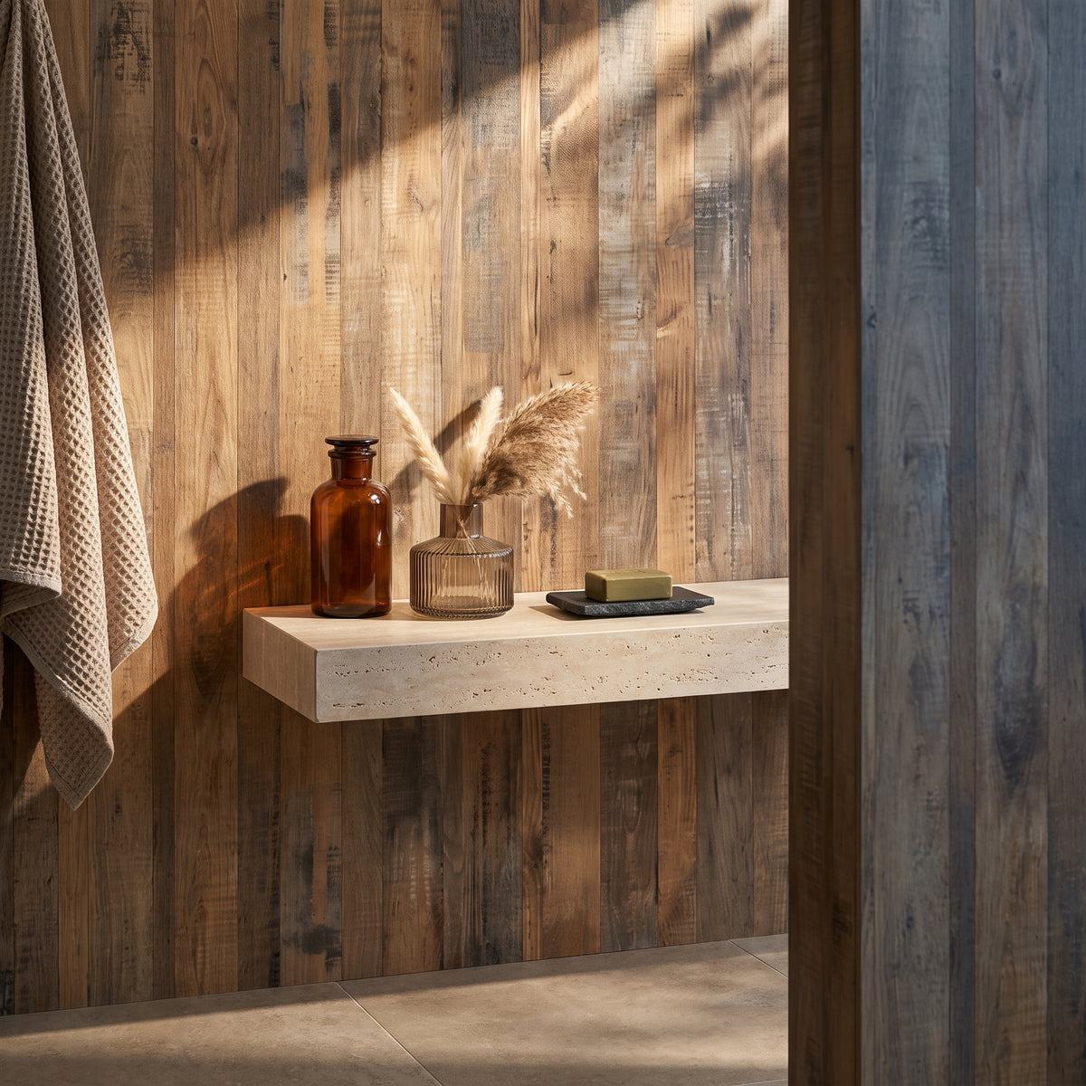 Hydraset Salvaged Plank Elm 1200 x 2400 Setlock Wall Panel