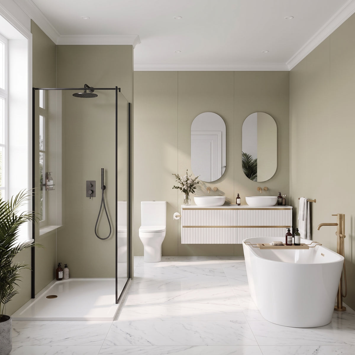 Hydraset Sage Green Matt 1200 x 2400 Square Edge Wall Panel