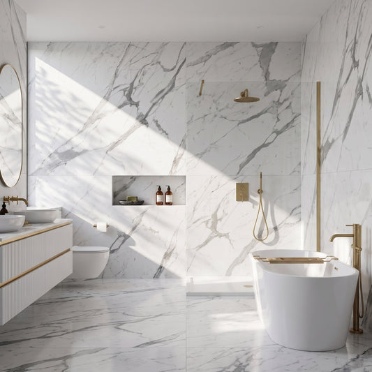 Hydraset Statuario Marble Square Edge 2400 x 1200