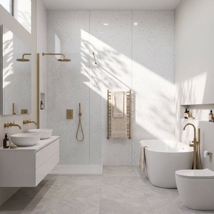 Hydraset White Snow Gloss 1200 x 2400 Square Edge Wall Panel