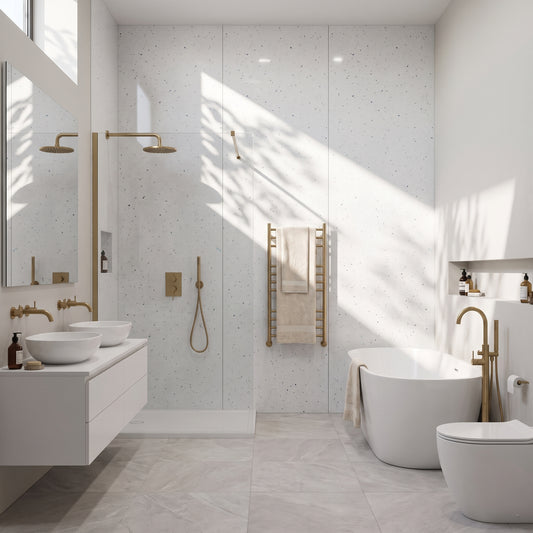Hydraset White Snow Gloss 1200 x 2400 Square Edge Wall Panel