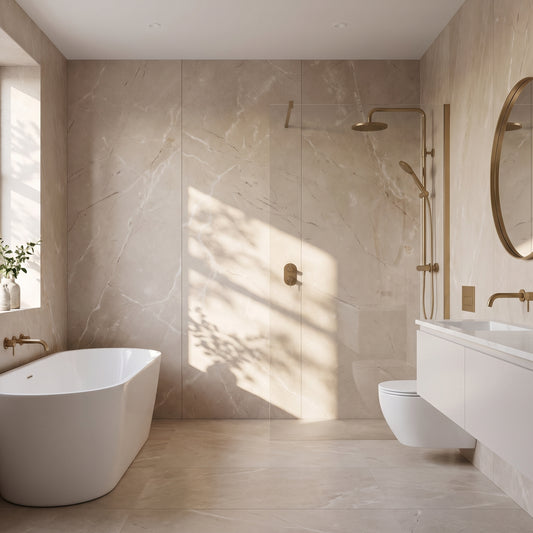 Hydraset Essentials Matt Beige Stone 2 pack Wall Panels 1000x2400mm