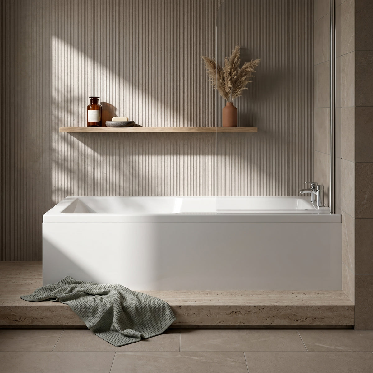 Fairford 1700 x 750mm Straight Shower Bath