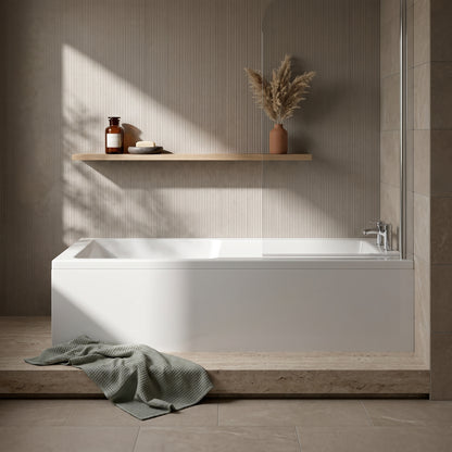 Fairford 1700 x 750mm Straight Shower Bath
