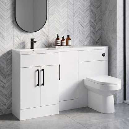 Fairford Union Gloss White 1500mm L Shape Left Hand Combination Pack