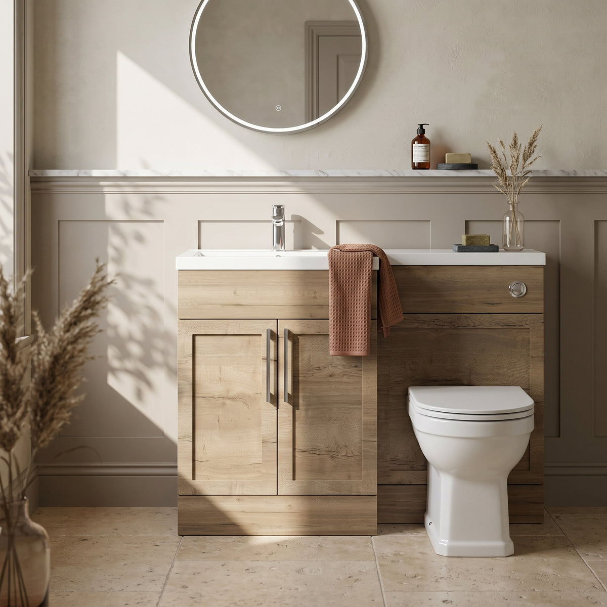 Fairford Union Style Shaker Dark Oak 1100mm L Shape Left Hand Combination Pack