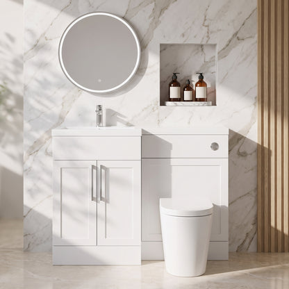 Fairford Union Style Shaker Matt White 1000mm L Shape Left Hand Combination Pack