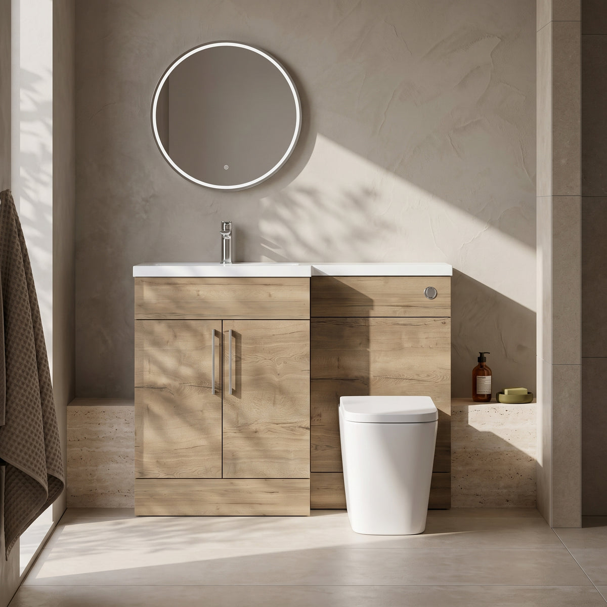 Fairford Union Style Slab Dark Oak 1100mm L Shape Left Hand Combination Pack