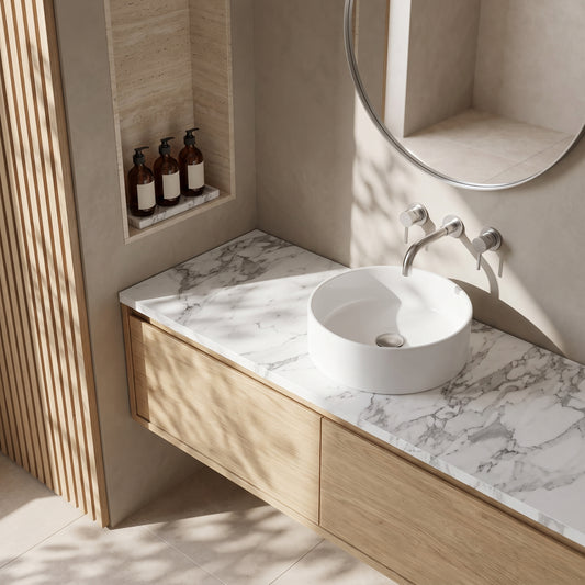 Fairford Carrera Marble Laminate Worktop 1200 x 390 x 22mm
