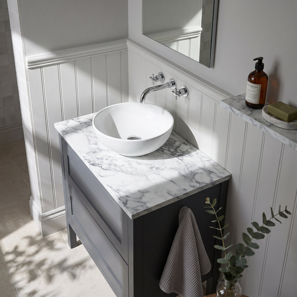 Fairford Laminate Worktop - Matt Marble - 2000 x 600 x 28mm