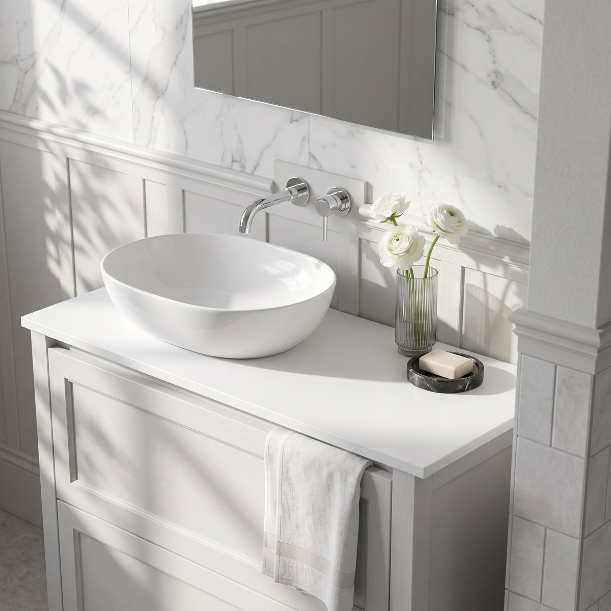 Fairford Satin White Co-ordinating Worktop 1200 x 390 x 18mm