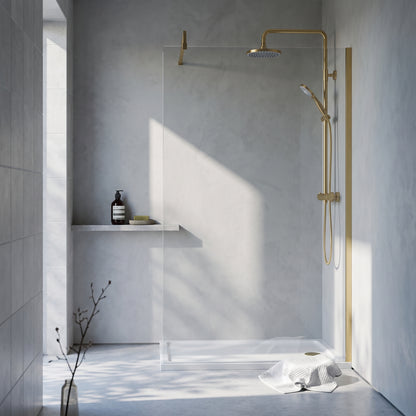 Fairford 1200mm 8mm Brushed Brass Wetroom Screen