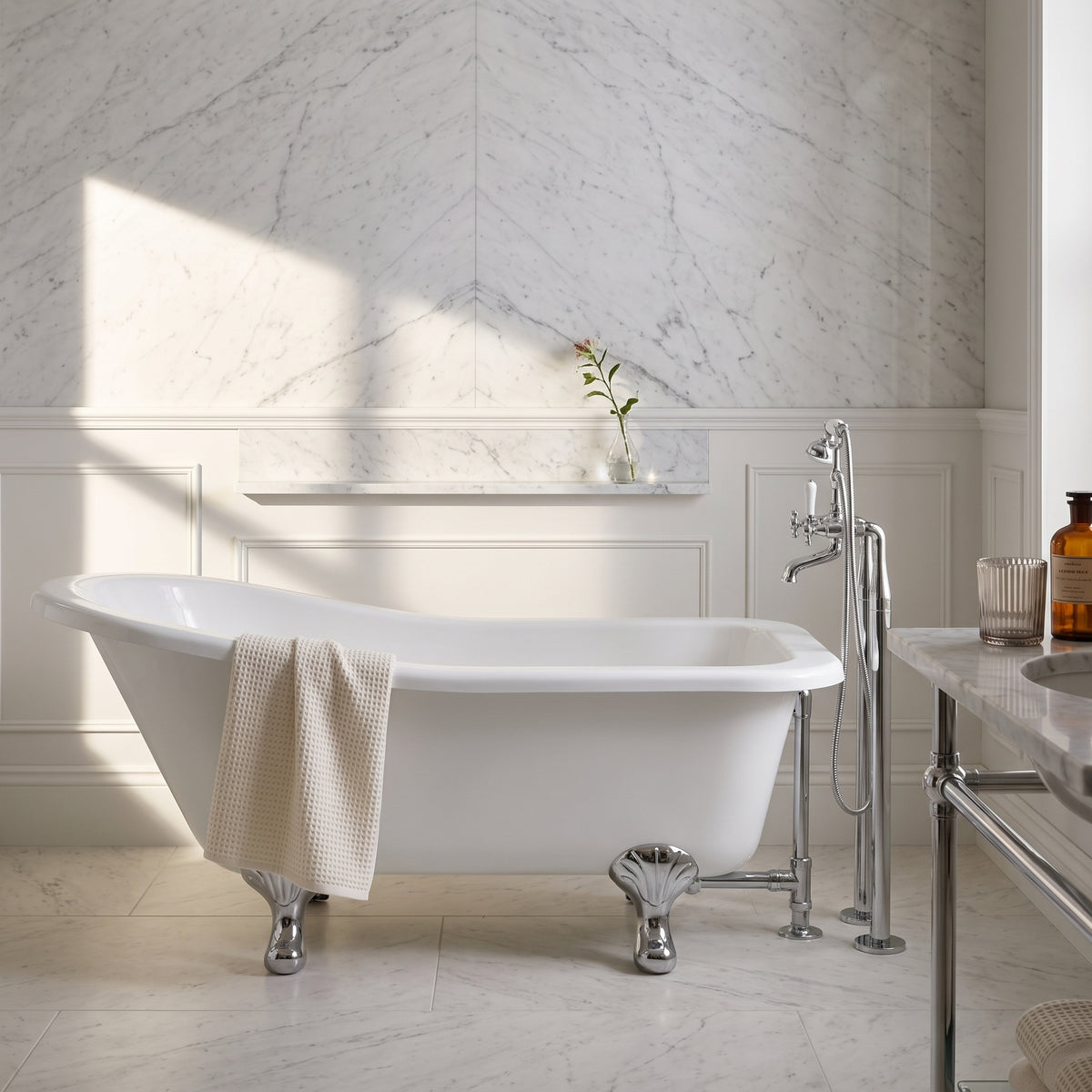 Fairford Portchester 1700mm Freestanding Baths - Various Feet Options-Corbel Feet