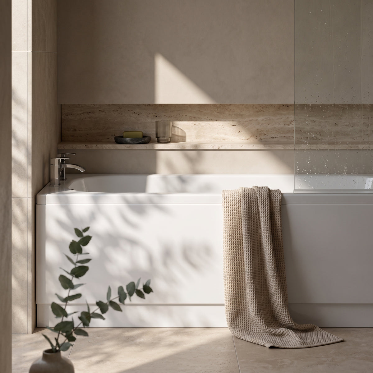 1700 x 700mm Steel Bath, 2TH