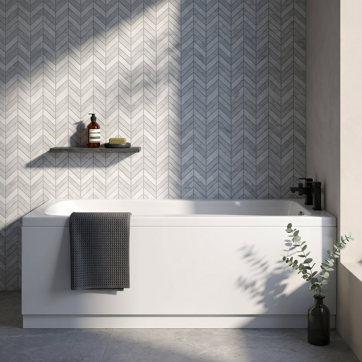 Fairford Dunsford 1500 x 700mm Sngl Ended Straight Bath, 0TH