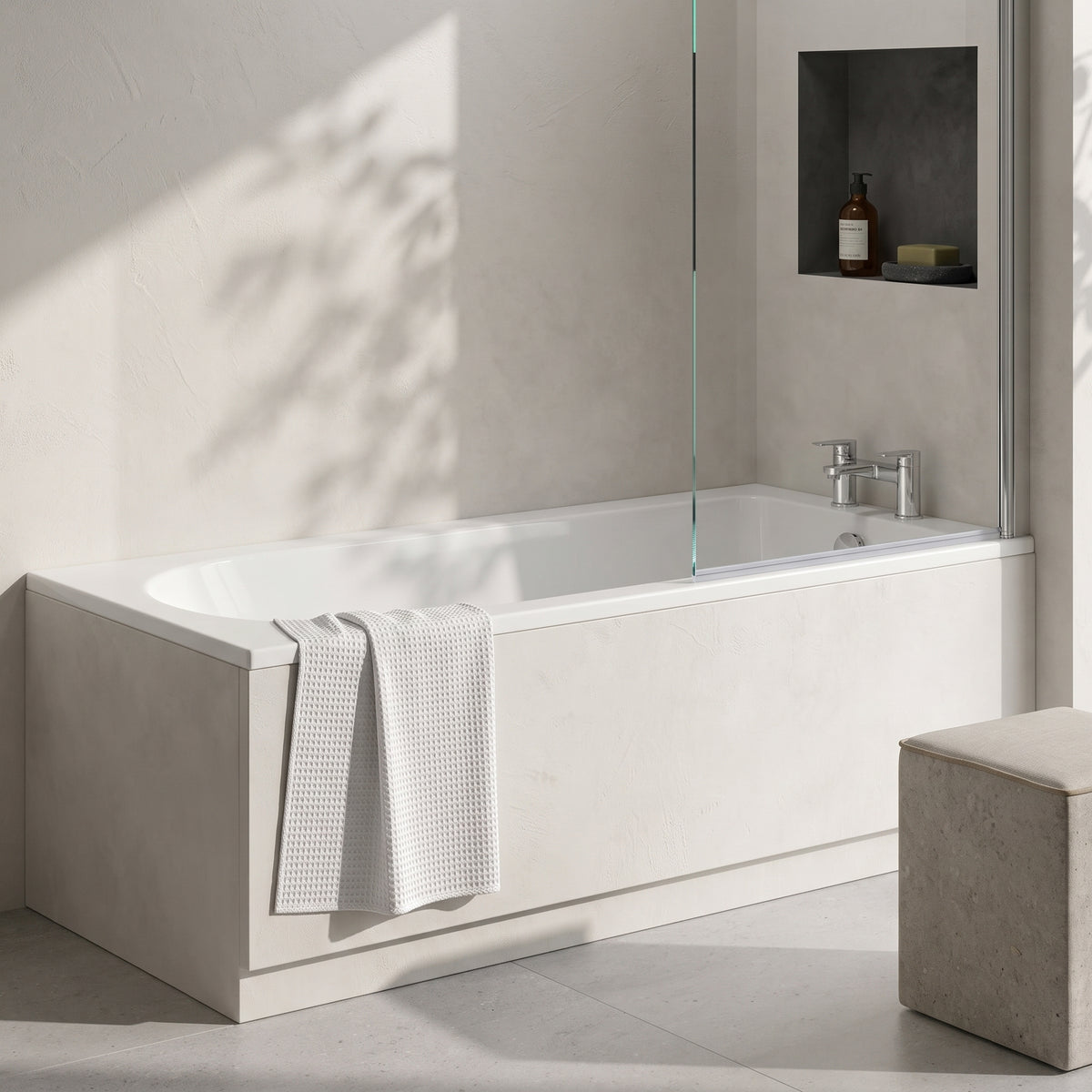 Fairford Novus 1800 x 800mm Single Ended Straight Bath, 0TH