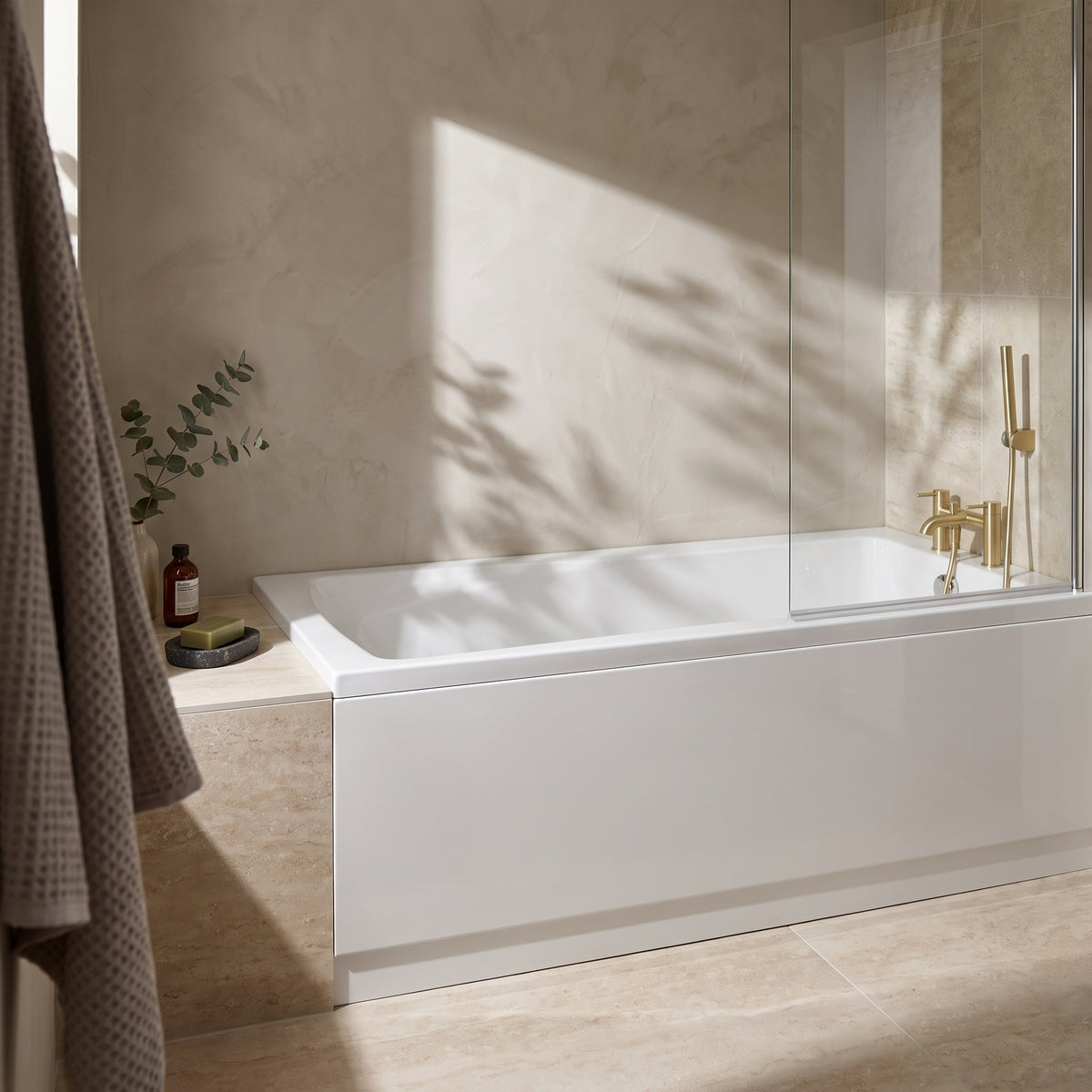 Fairford Dunsford 1800 x 800mm Sngl Ended Straight Bath, 0TH