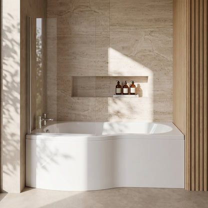 Fairford 1500 x 900mm B Shaped Left Hand Shower Bath
