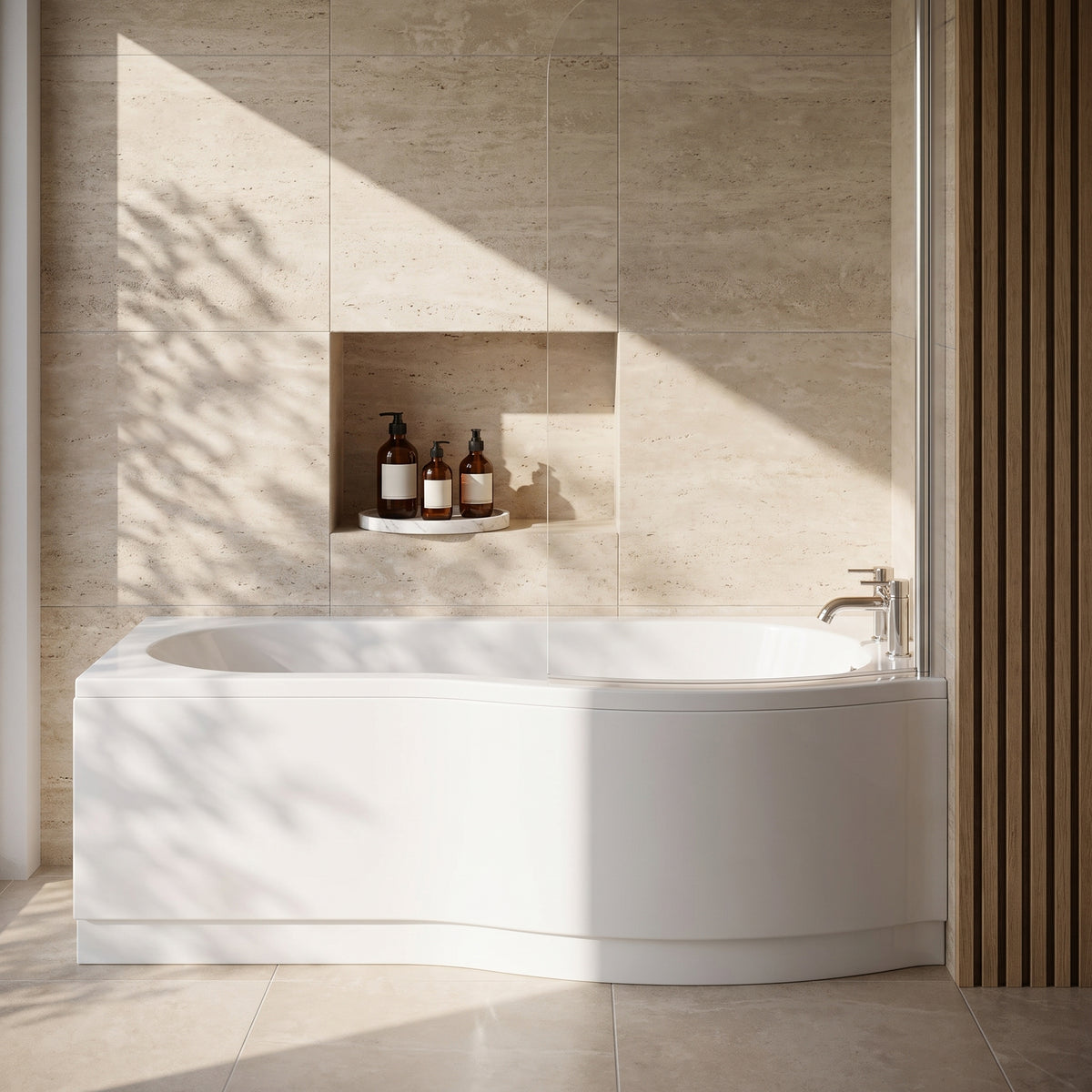 Fairford 1500 x 900mm B Shaped Right Hand Shower Bath