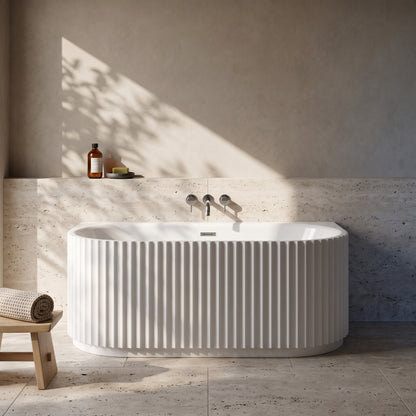 Fairford Fluted Back To Wall 1700 x 780 x 580mm Freestanding Bath