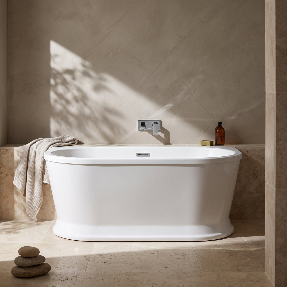 Fairford Farrara Back To Wall 1500 x 740 x 600mm Freestanding Bath