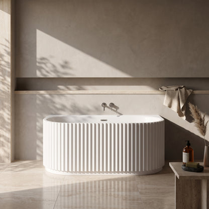 Fairford Fluted Back To Wall 1600 x 780 x 580mm Freestanding Bath