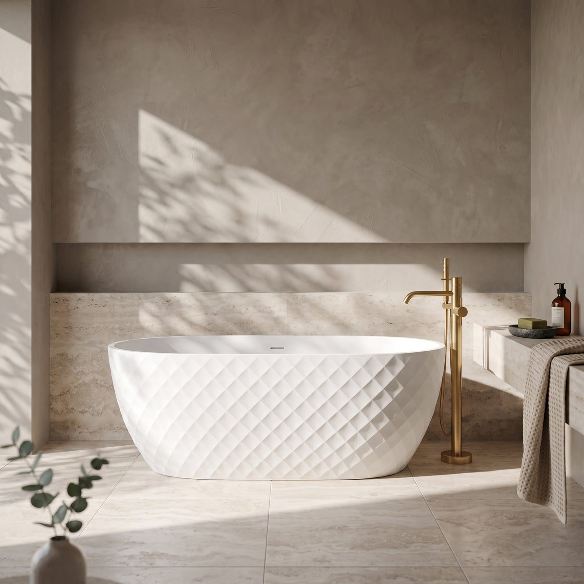 Fairford Tesselate 1590 x 740 x 590mm Freestanding Bath