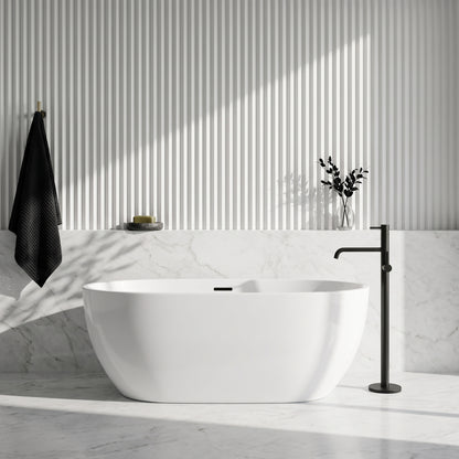 Rivato Palermo 1500mm x 800mm x 580mm Gloss White Freestanding Shower Bath