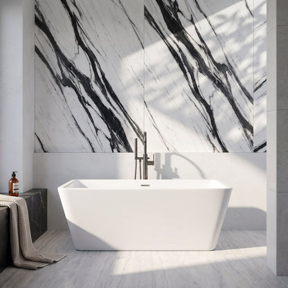 Rivato Turin 1500mm x 750mm x 580mm Gloss White Freestanding Shower Bath
