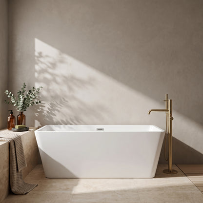 Rivato Turin 1700mm x 800mm x 580mm Gloss White Freestanding Shower Bath