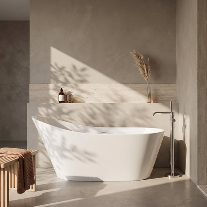Rivato Verona 1700mm x 720mm x 820mm Gloss White Freestanding Shower Bath