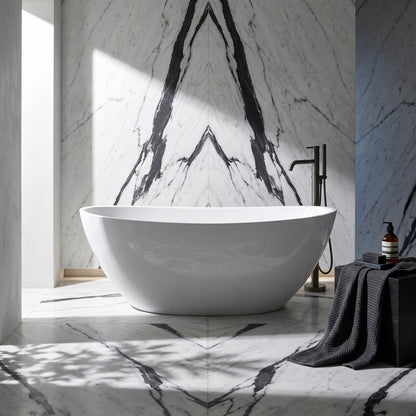 Fairford Esseta 1510 x 760 x 555mm Polished Solid Surface Freestanding Bath