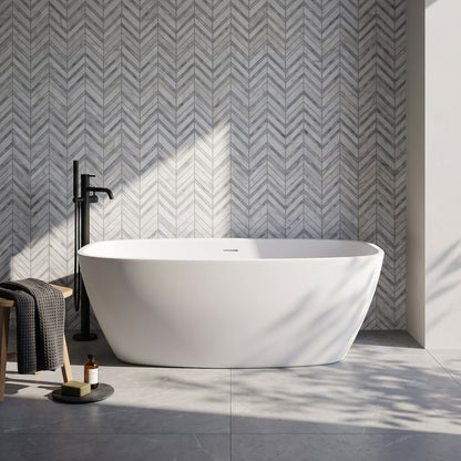 Fairford Vive 1610 x 750 x 530mm Matt Solid Surface Freestanding Bath