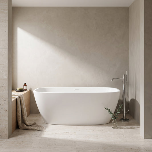 Fairford Vive 1610 x 750 x 530mm Polished Solid Surface Freestanding Bath