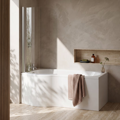 Fairford 1500 x 850 RH P Shape Bath with Screen and Panel
