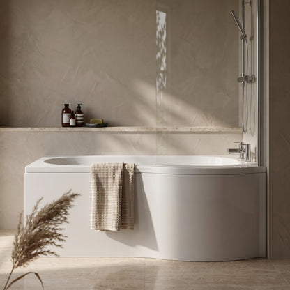 Fairford 1500 x 850 LH P Shape Bath with Screen and Panel