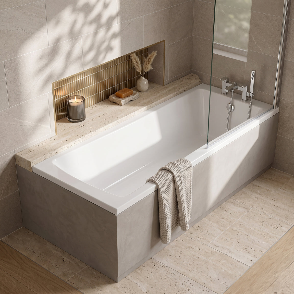 Fairford Dunsford Pro Reinforced 1800 x 800mm Single Ended Straight Bath
