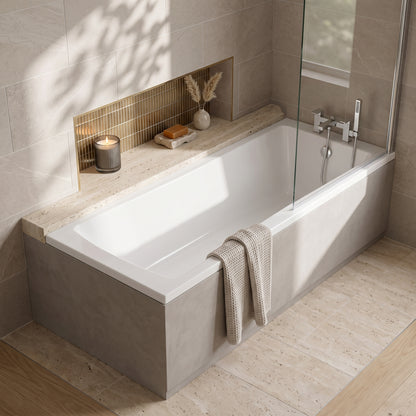 Fairford Dunsford Pro Reinforced 1800 x 800mm Single Ended Straight Bath