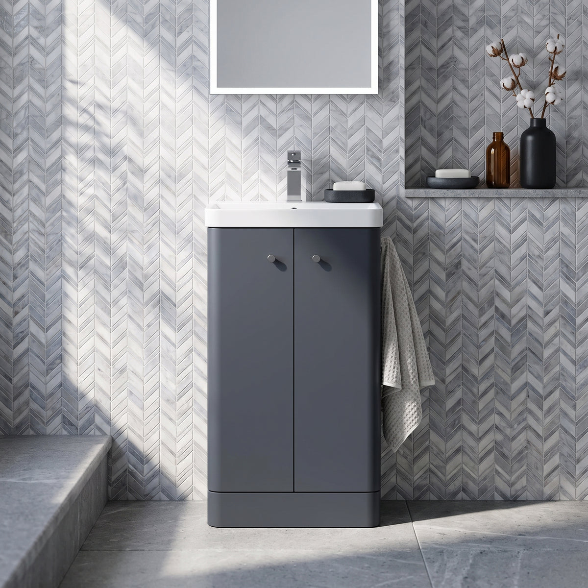 Fairford Crayo 500mm Soft Black Floor Standing Vanity Unit