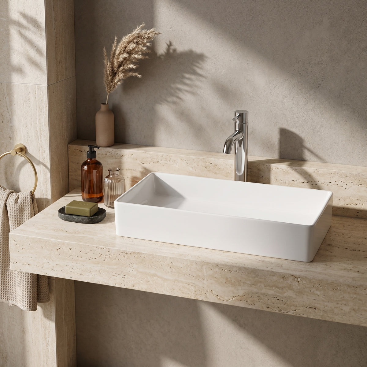 Fairford Stance 750mm Countertop Basin - White