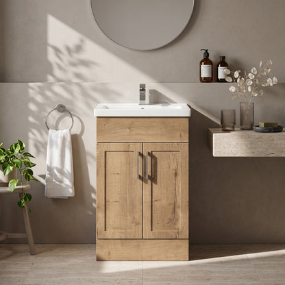 Fairford Union Style Shaker Dark Oak 500mm Full Depth Vanity Unit