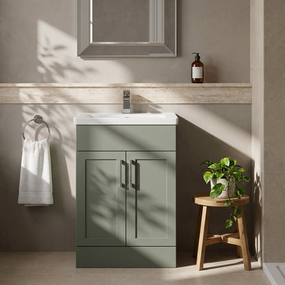 Fairford Union Style Shaker Matt Lux Green 500mm Full Depth Vanity Unit