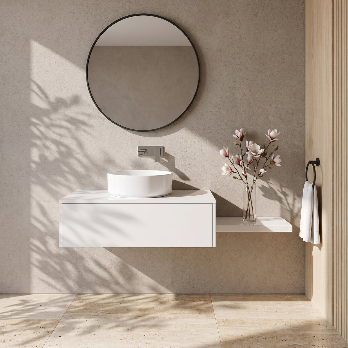 Fairford Linea Gloss White 800mm Wall Hung Vanity Shelf