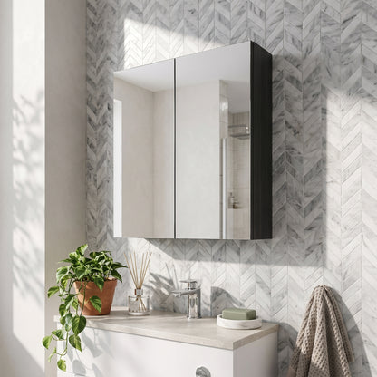 Fairford Aspri 2 600mm Charcoal Black Mirror Unit