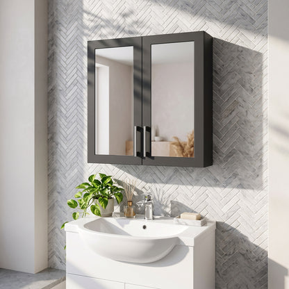 Fairford Union Style Shaker Matt Soft Black 600mm Mirror Cabinet
