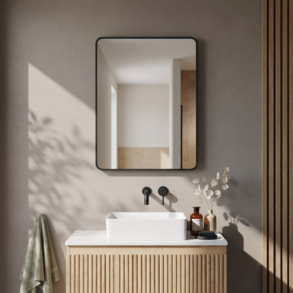 Fairford Montari 500 Matt Black 500 x 700mm Mirror